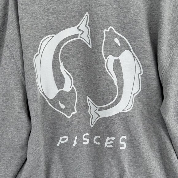Good American Pisces Fish Logo Crewneck Sweatshirt Women's Size 4 Gray - Picture 3 of 9